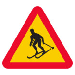 A17 Varning för skidåkare skylt