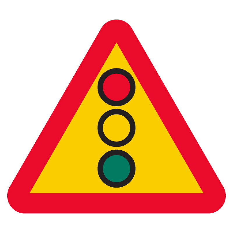 A22 Varning för flerfärgssignal skylt