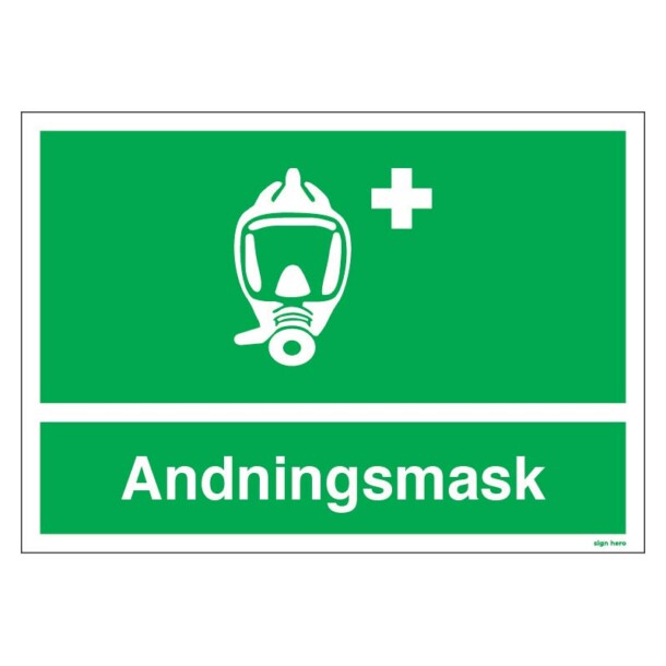 Andningsmask skylt