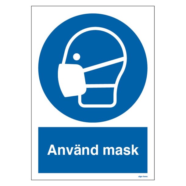 Använd mask skylt