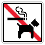 Rök och hundförbud piktogram skylt