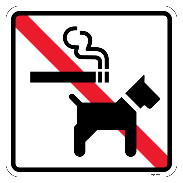 Rök och hundförbud piktogram skylt
