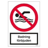 Badning förbjuden skylt