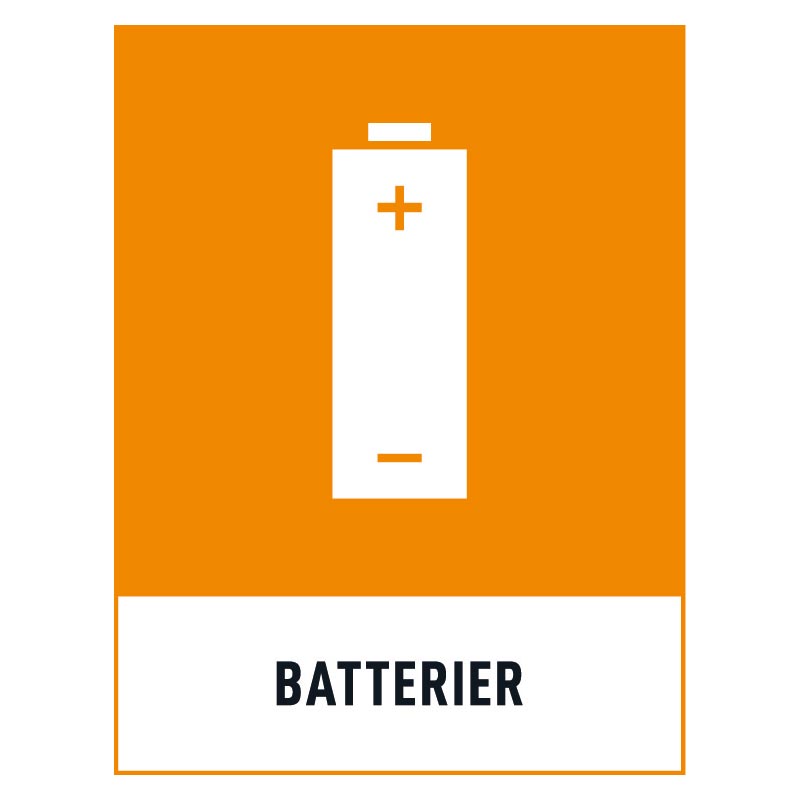 Batterier-skylt Batterier skylt
