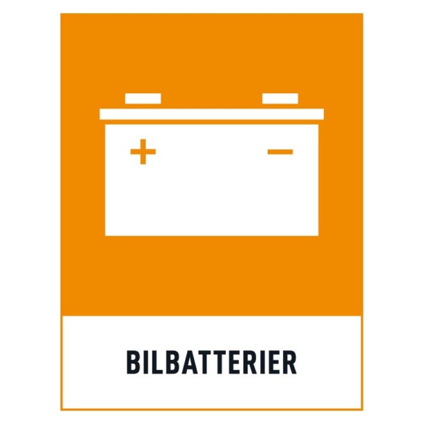 Bilbatterier skylt