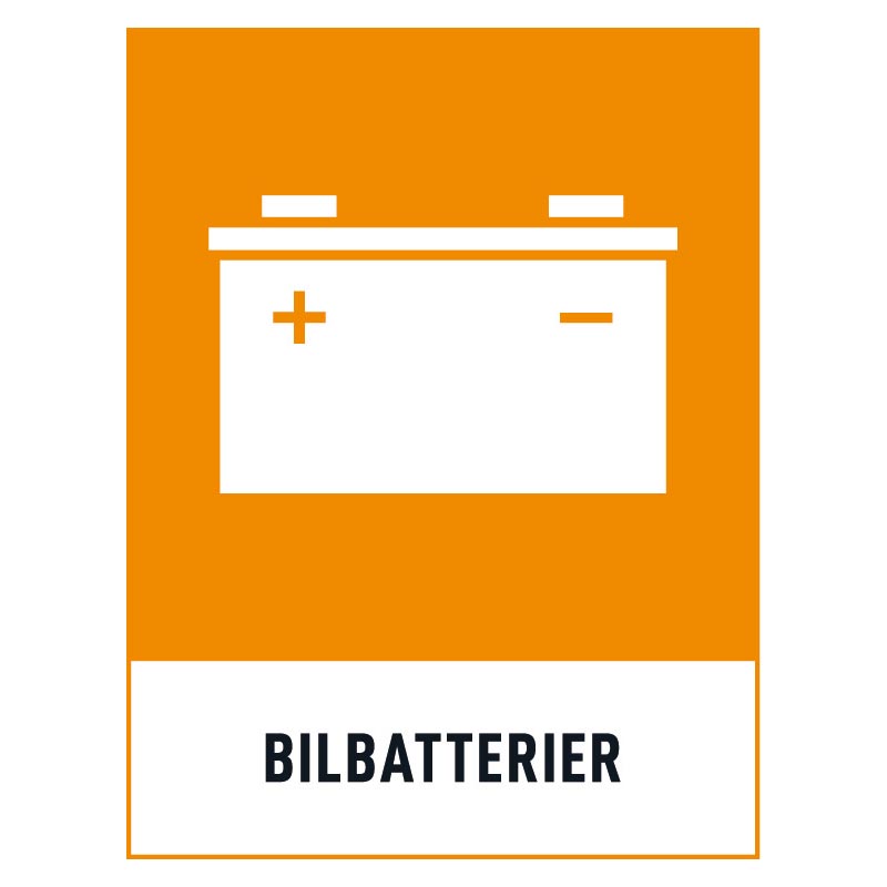 Bilbatterier skylt