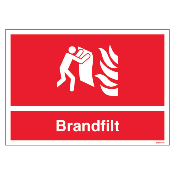 Brandfilt skylt