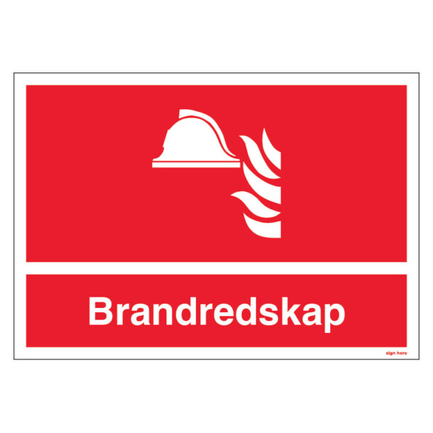 Brandredskap skylt