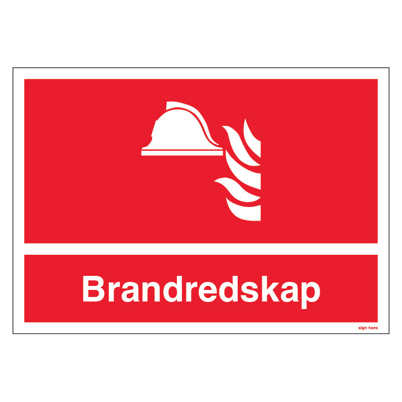 Brandredskap-skylt Brandredskap skylt