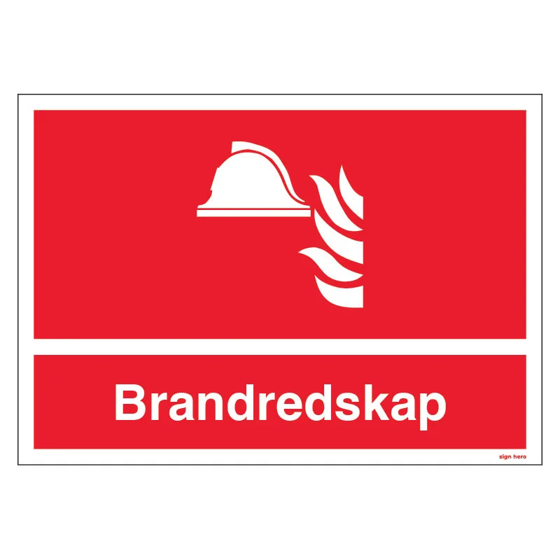 Brandredskap-skylt Brandredskap skylt