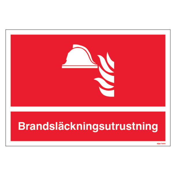 Brandsläckningsutrustning skylt