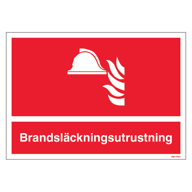 Brandsläckningsutrustning skylt