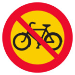 C10 Förbud mot trafik med cykel och moped klass II skylt