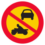 C3 Förbud mot trafik med annat motordrivet fordon än moped klass II skylt