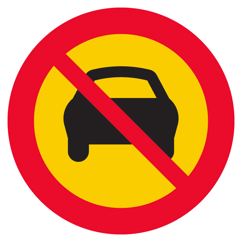 C4 Förbud mot trafik med motordrivet fordon med fler än två hjul skylt