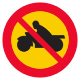 C5 Förbud mot trafik med motorcykel och moped klass I skylt