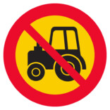 C8 Förbud mot trafik med traktor och motorredskap klass II skylt