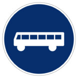 D10 Påbjudet körfält eller körbana för fordon i linjetrafik m.fl. skylt