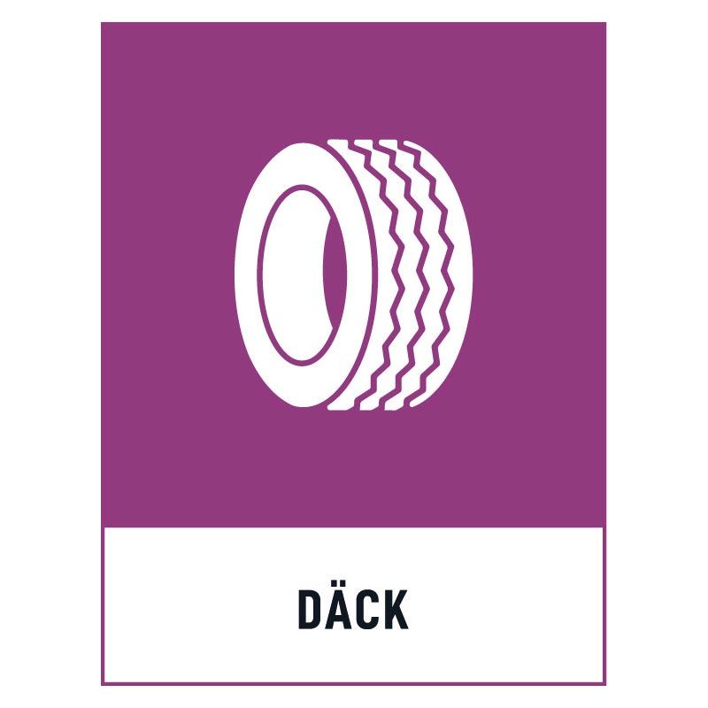 Dack-skylt Däck skylt