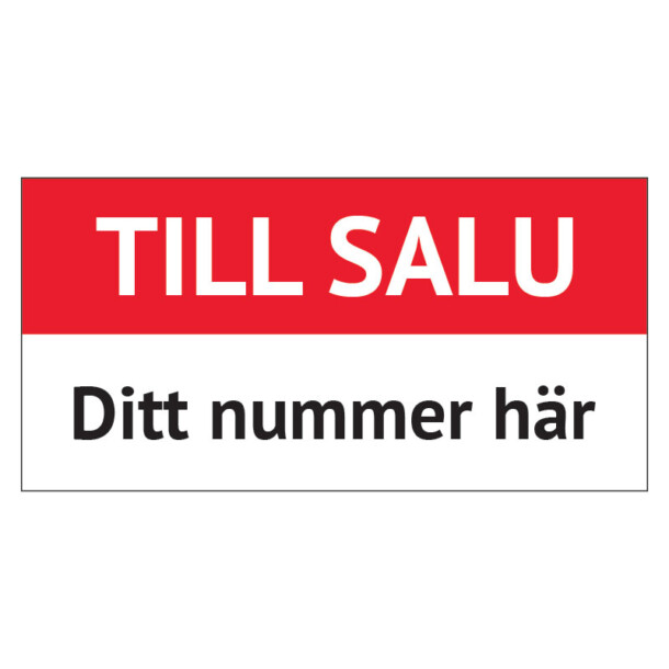 Designa själv till salu skylt