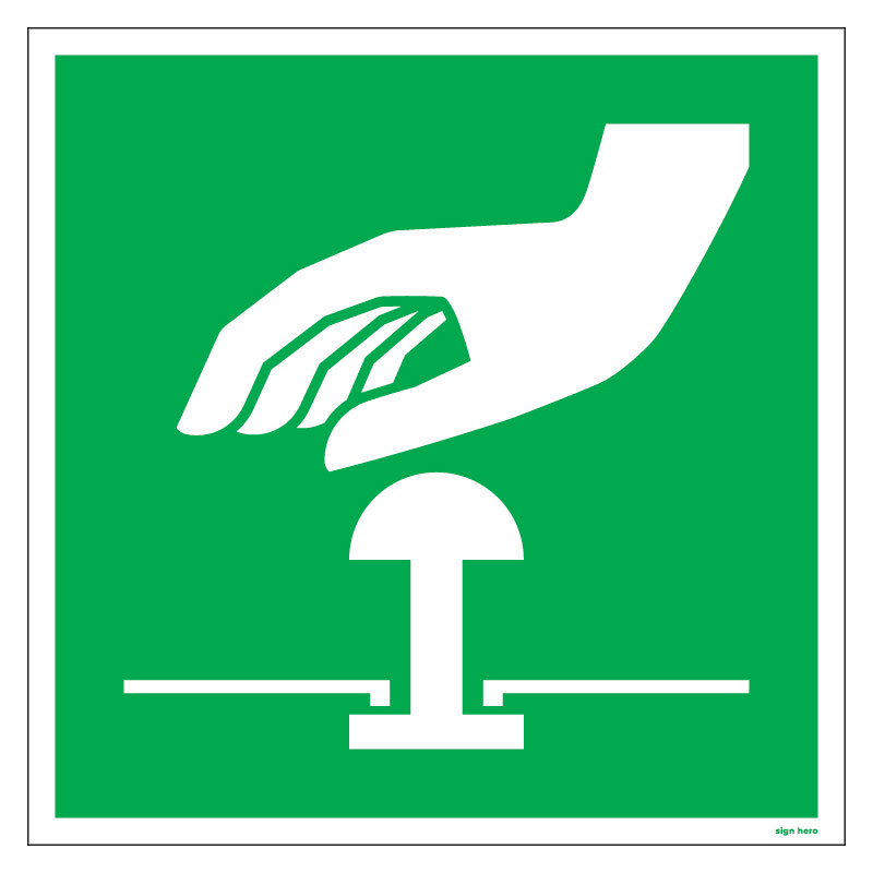 E020 E020 Nödstopp knapp skylt