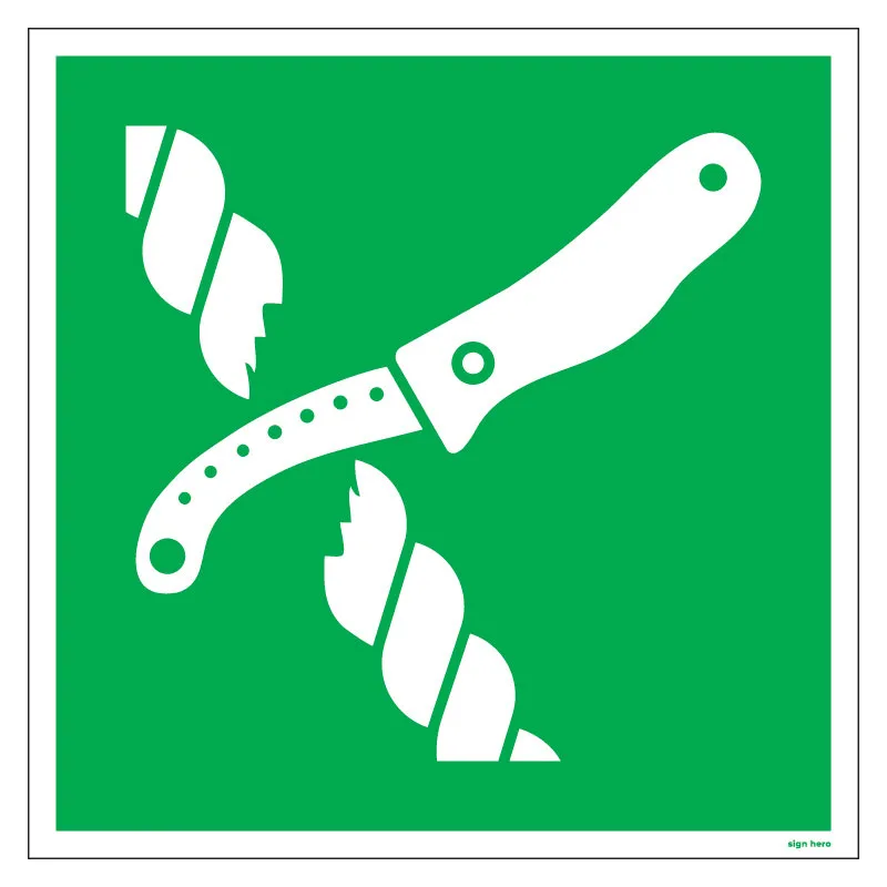 E035 Livflotte kniv skylt
