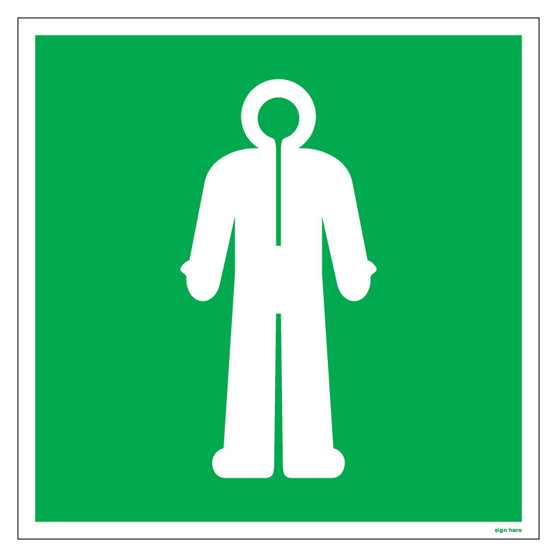 E056 E056 Överlevnadsdräkt skylt