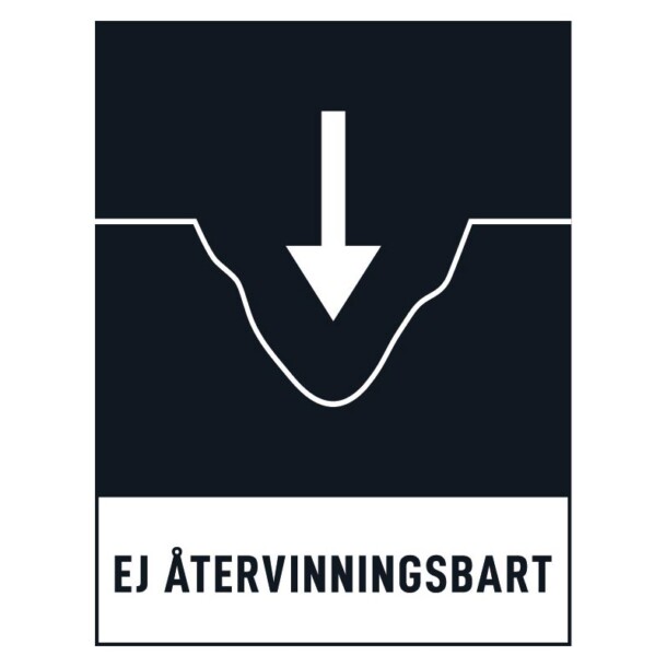 Ej återvinningsbart skylt