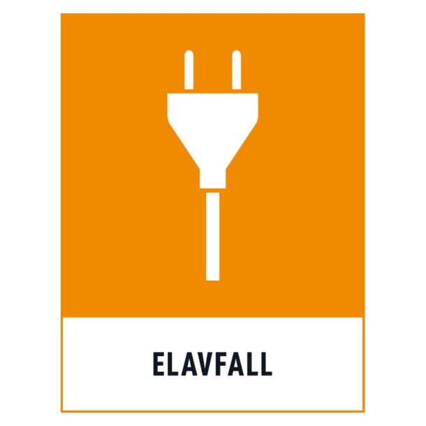 Elavfall skylt