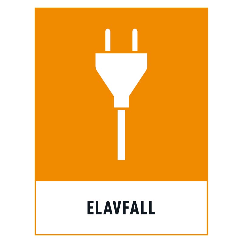 Elavfall-skylt Elavfall skylt
