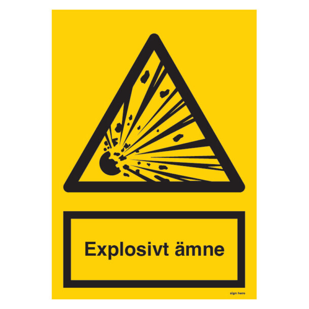 Explosivt ämne skylt