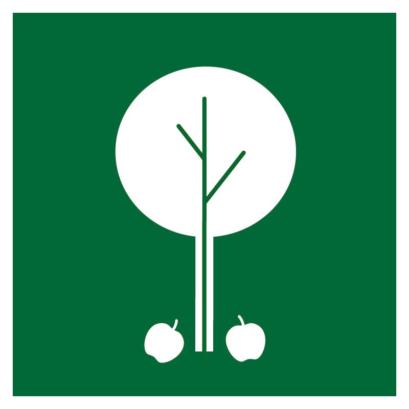 Fallfrukt-skylt Fallfrukt piktogram skylt