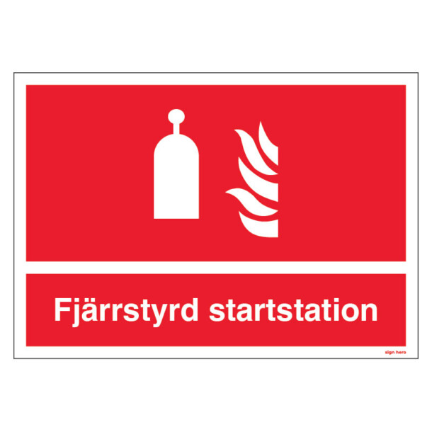 Fjärrstyrd startstation skylt