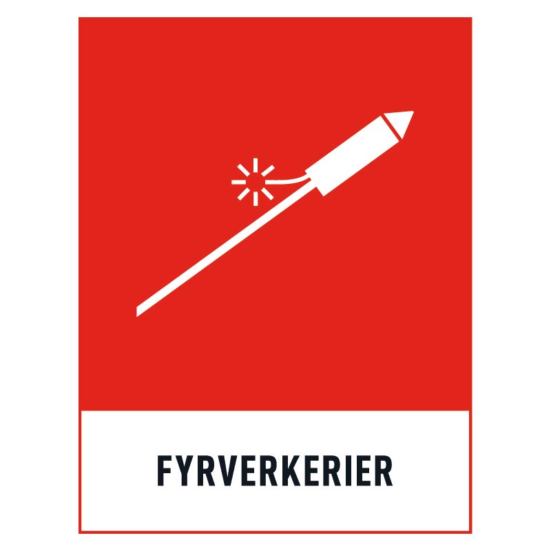 Fyrverkerier-skylt Fyrverkerier skylt