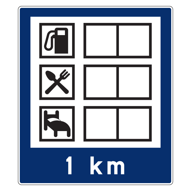 H23 Förberedande upplysning om vägnära service skylt