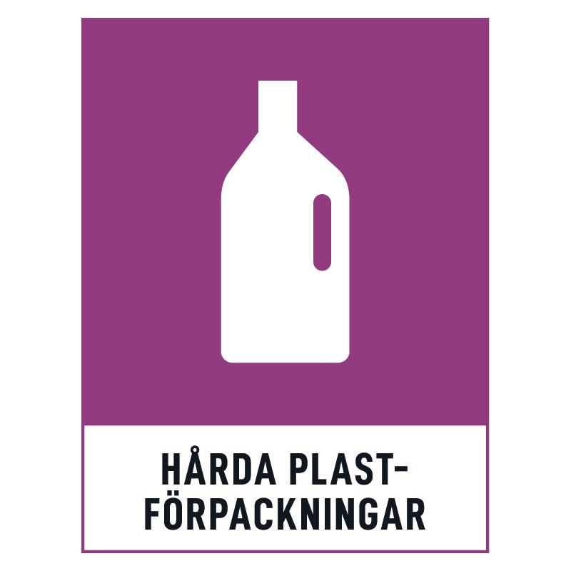 Harda-plastforpackningar-skylt Hårda plastförpackningar skylt