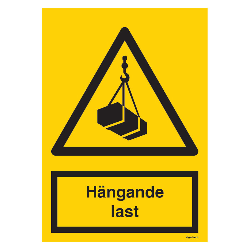 Hängande last skylt