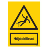 Höjdskillnad skylt