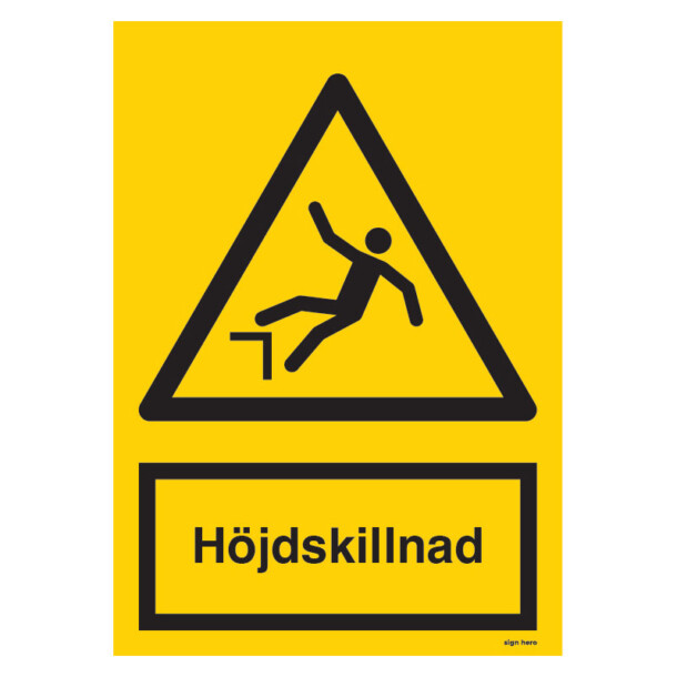 Höjdskillnad skylt