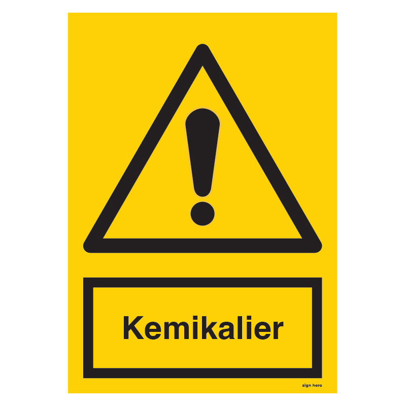 Kemikalier-skylt- Kemikalier skylt