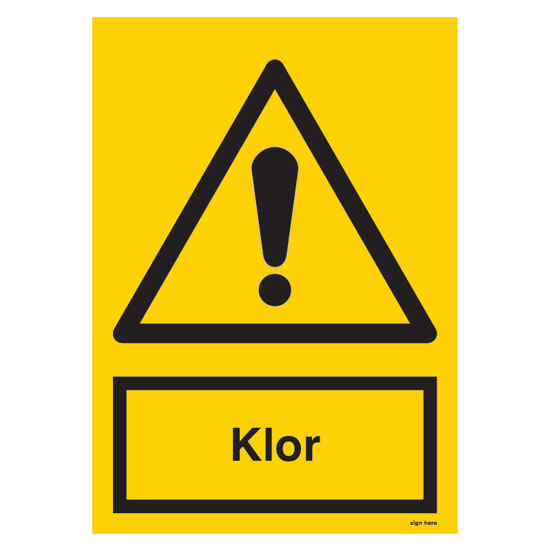 Klor-skylt- Klor skylt