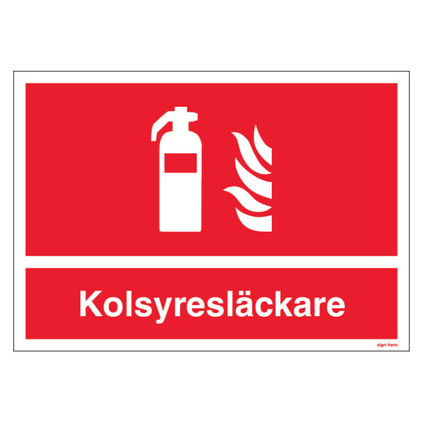 Kolsyresläckare skylt