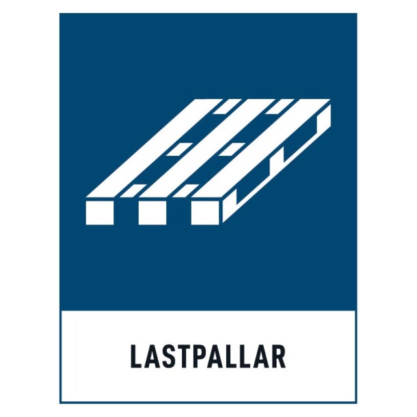 Lastpallar skylt