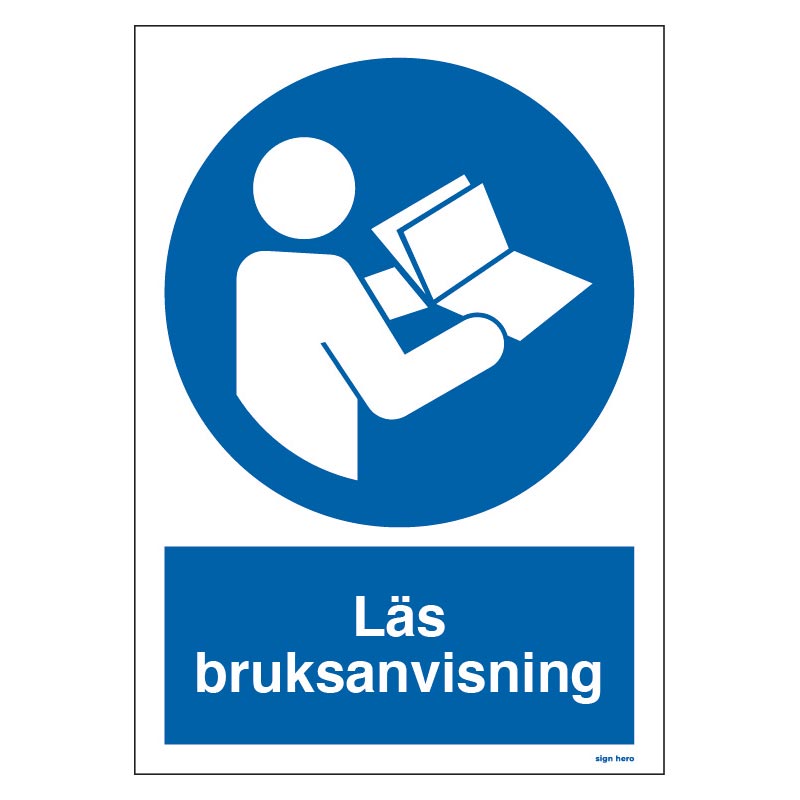 Läs bruksanvisningen skylt