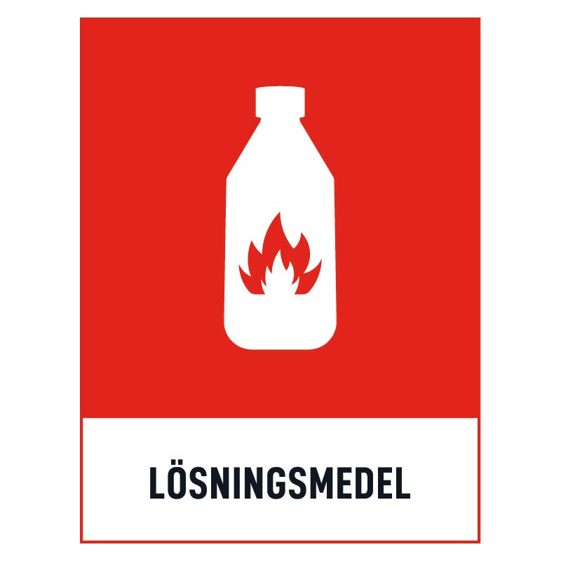 Lösningsmedel skylt