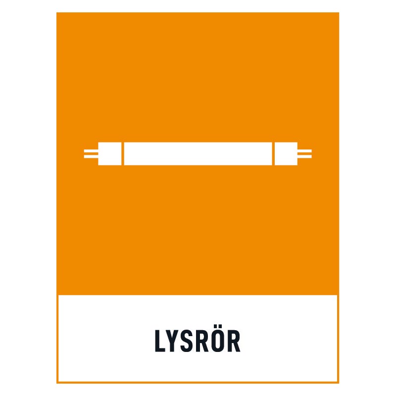Lysror-skylt Lysrör skylt