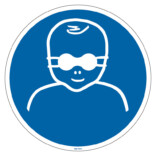 M025 Använd mörka skyddsglasögon för barn skylt