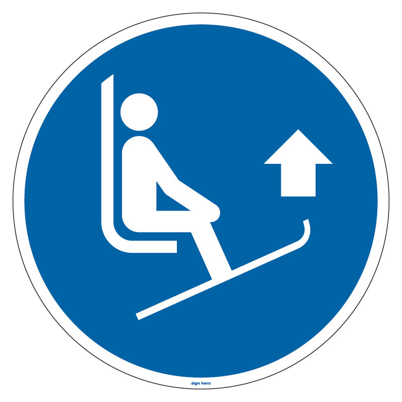 M036 M036 Vinkla skidorna uppåt skylt