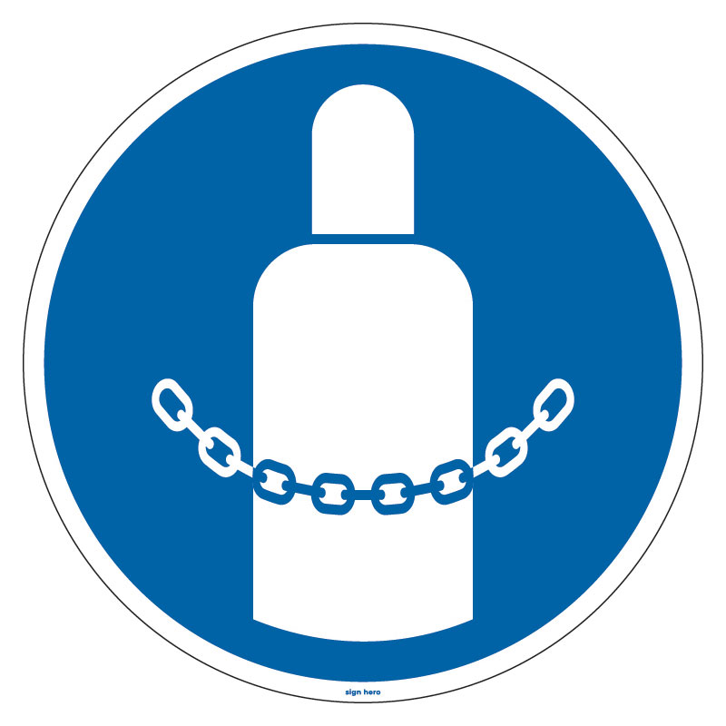 M046 M046 Gasflaskor måste säkras skylt