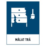 Målat trä skylt